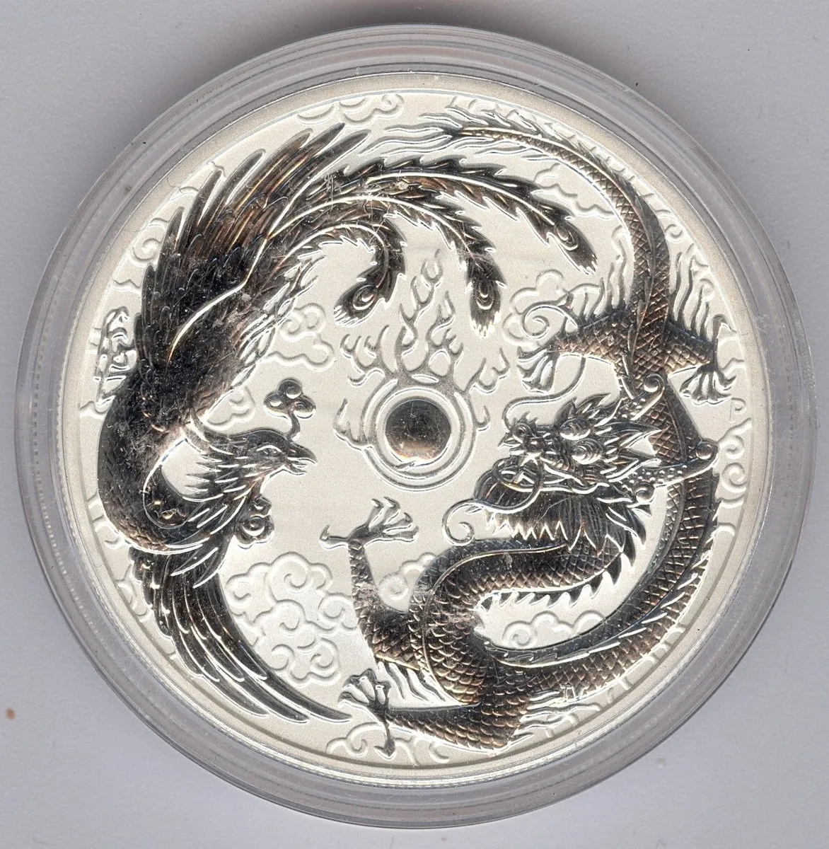 P Australia 1 oz $1 Dragon & Phoenix Silver Coin NGC MS70 First Day Issue - Grand Rapids Coins