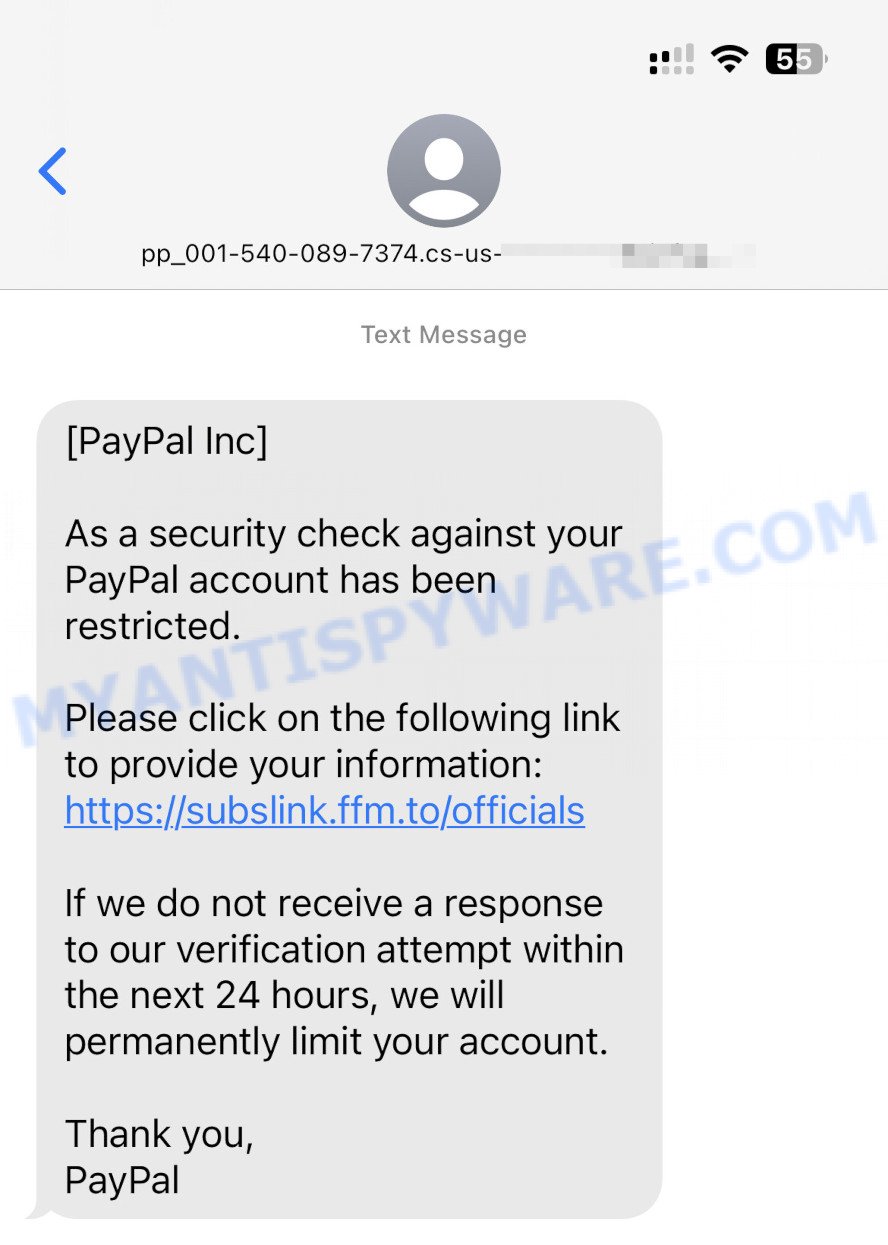 PayPal Text Phishing Scam - TitanHQ Blocks Phishing Threats