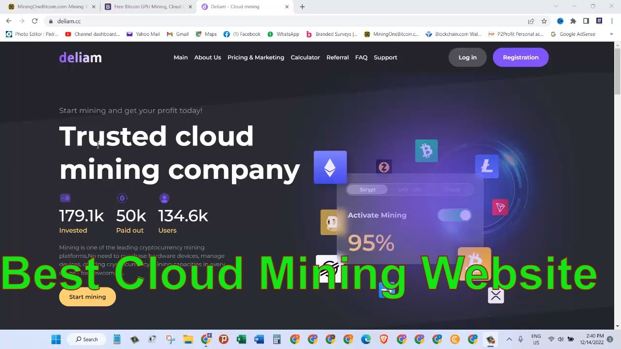 Best Bitcoin Cloud Mining Trusted Solution, No Fees, Daily Withdrawal