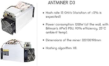 Antminer Bitmain D3 15GH/s DASH coin miner Antminer W