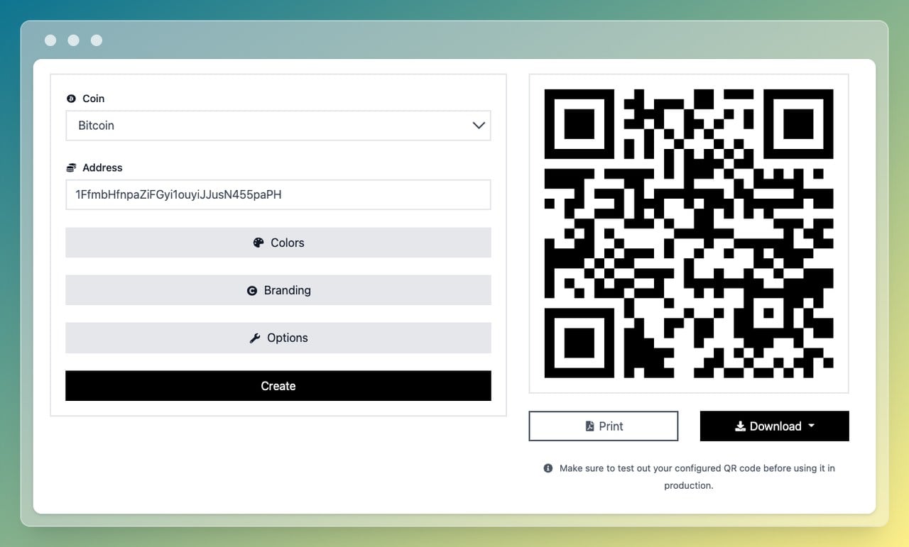 Crypto QR code generator - QRCode AI