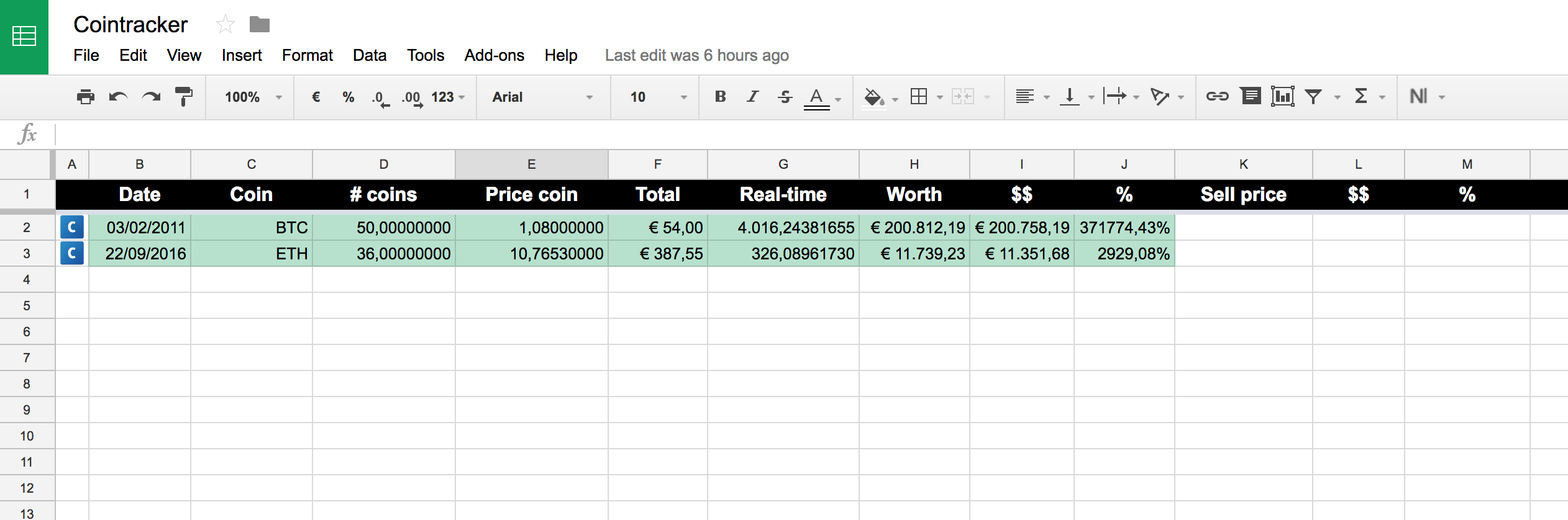 How to add real time crypto prices to Google Sheets? - IRISH FINANCIAL