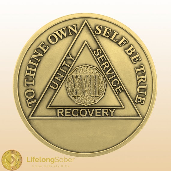 17 Year Bronze AA Anniversary Medallion | The Recovery Gift Source