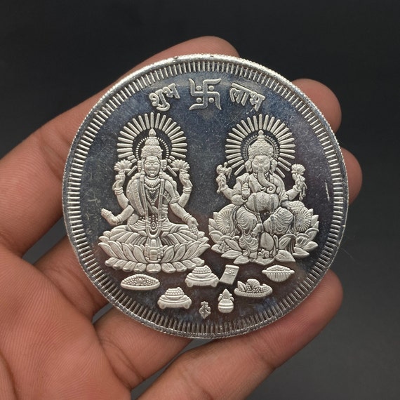 Purity Ganesh Lakshmi ji Silver Coins With Gift Wrap For Birthda – Rakva