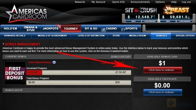 America's Cardroom Bonus / Referral Code March get the Best Available % Bonus Now!