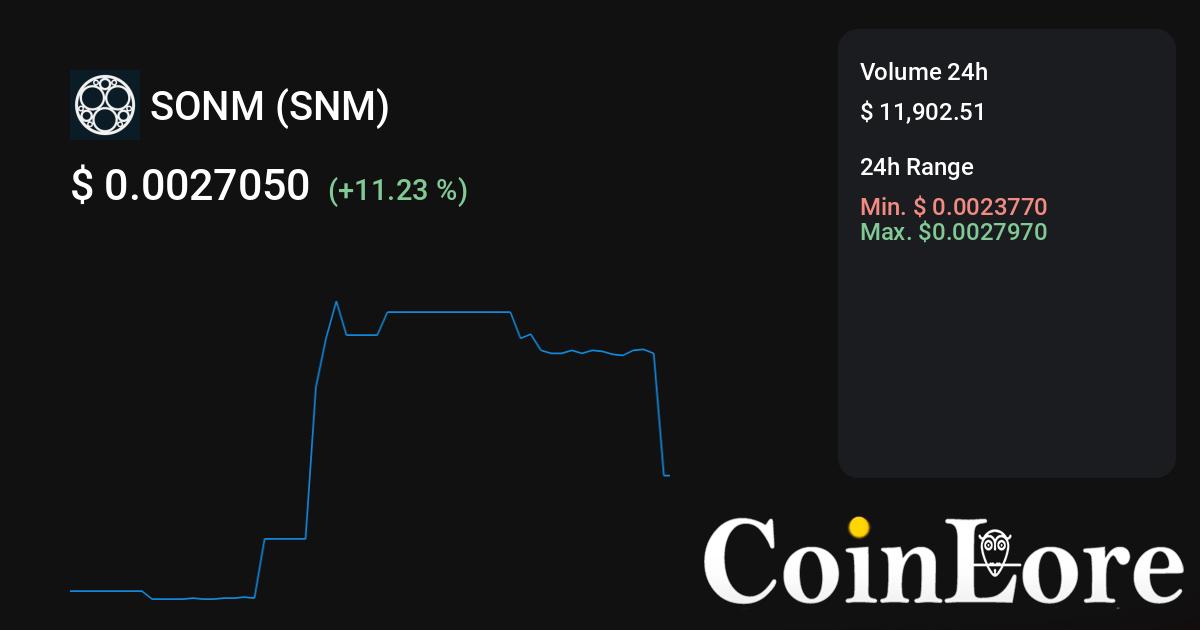 SONM Price Today (USD) | SNM Price, Charts & News | cryptolive.fun
