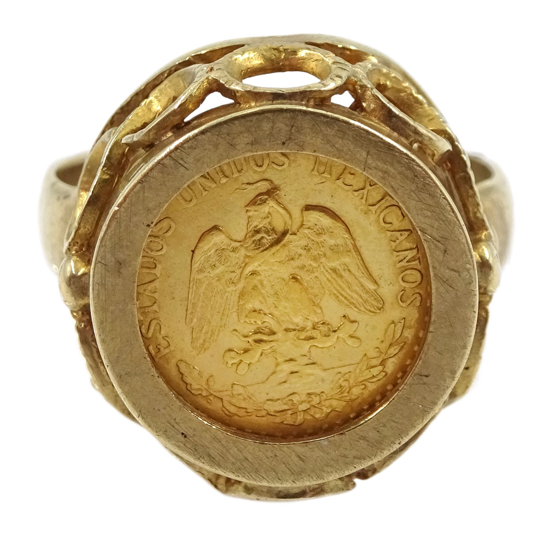 Dos Pesos Gold Coin Ring with Rope Bezel – Queen of Gemz