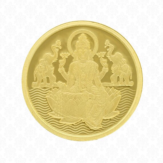 8 Gram Gold Coin 24k With Lakshmi Motif