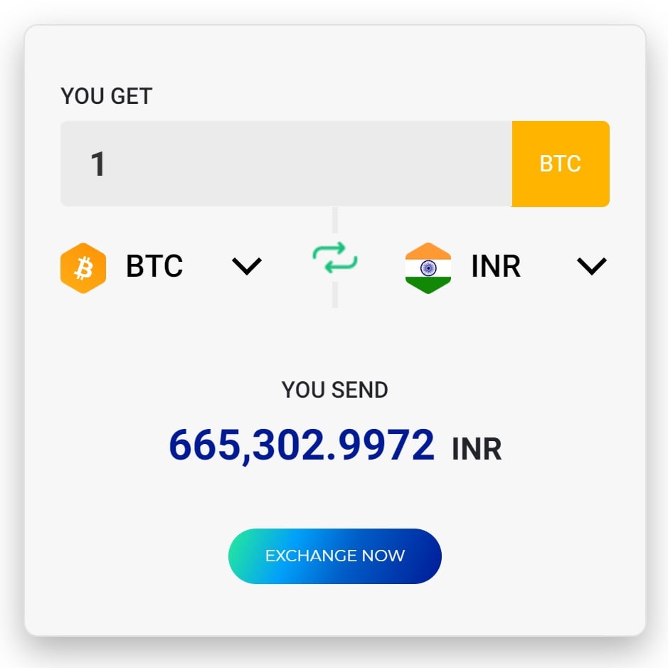 1 BTC to INR - Bitcoins to Indian Rupees Exchange Rate