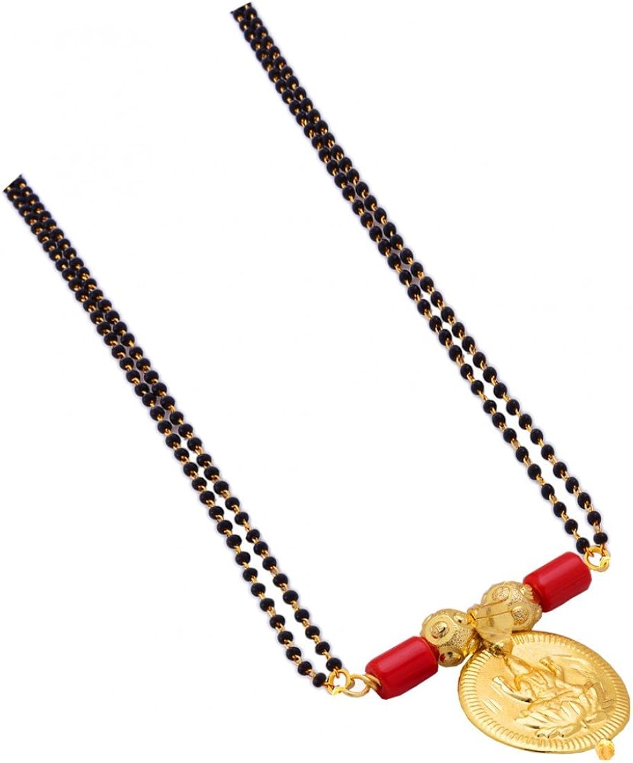 Goldplated 3 Lakshmi Coin Mangalsutra - Superstore18