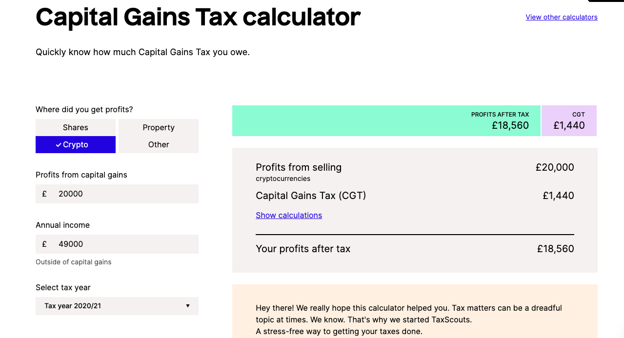 Best Bitcoin Tax Calculator in the UK 