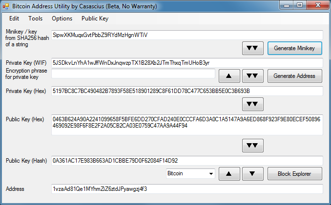 Generate a Bitcoin Private Key, Public Key, Private Key WIF and Recieve Address in · GitHub