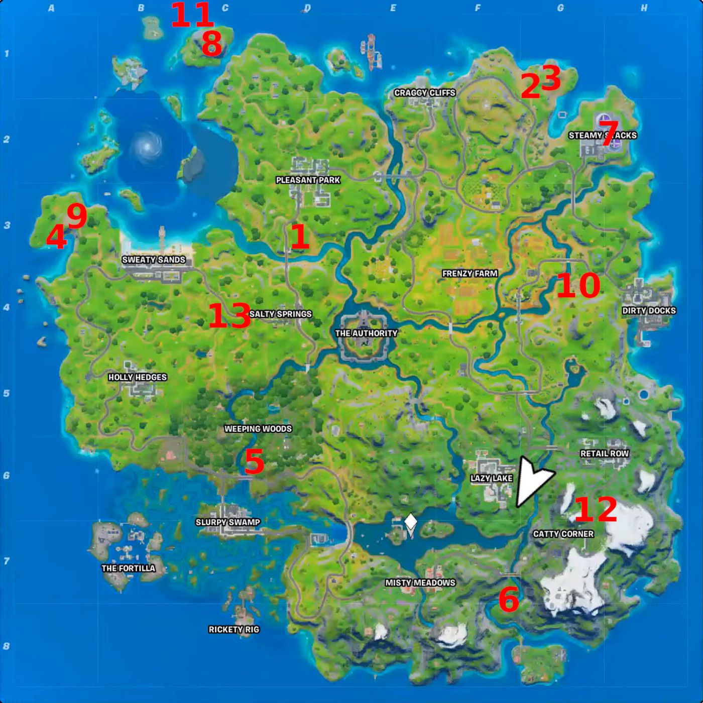 Every Week 15 XP Coin Location in Fortnite Season 5