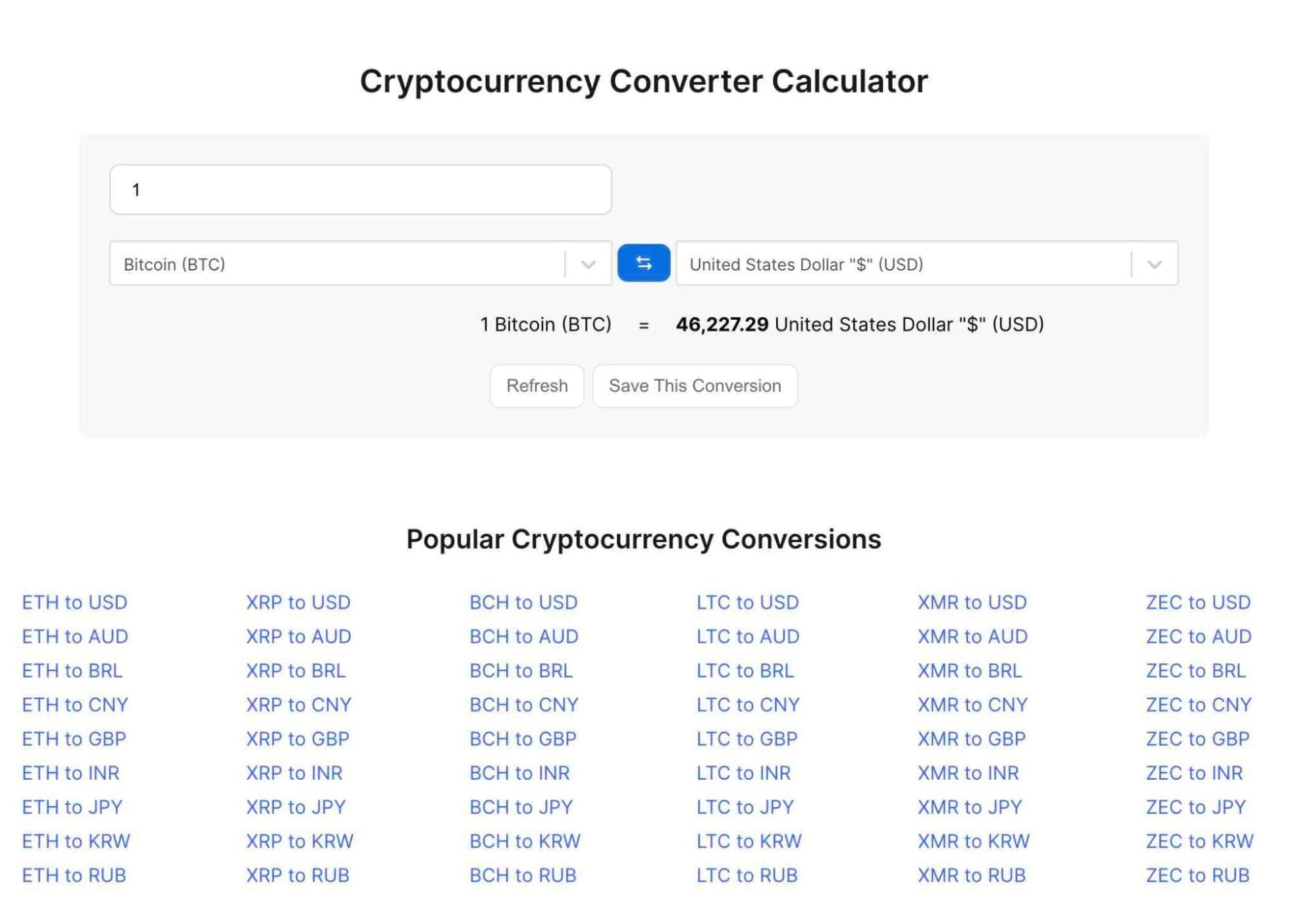 Ethereum Calculator - cryptolive.fun