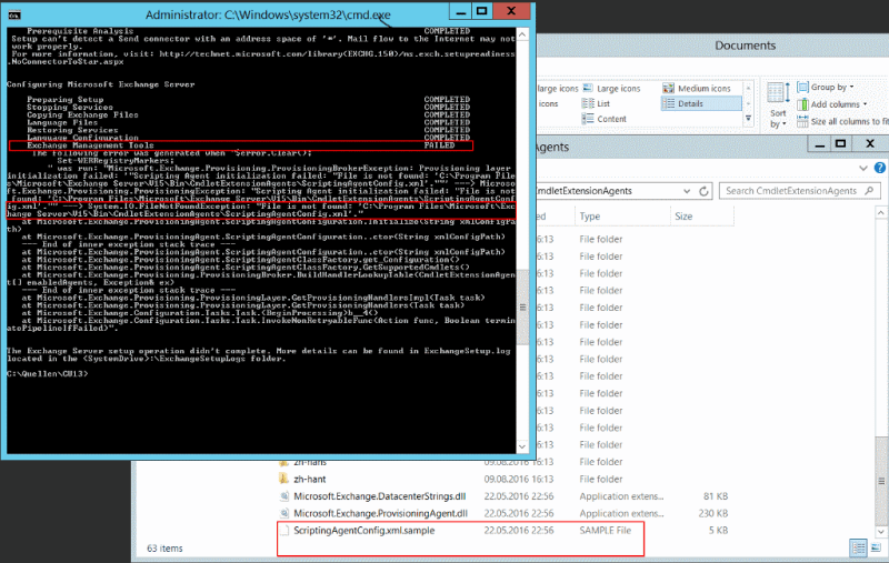 Exchange Setup Fails Due To Missing Scripting Agent Configuration File - Hello