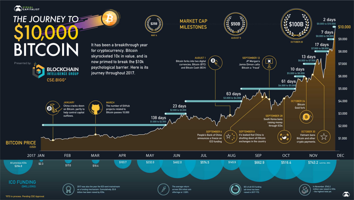 Bitcoin price has hit $10, for the first time