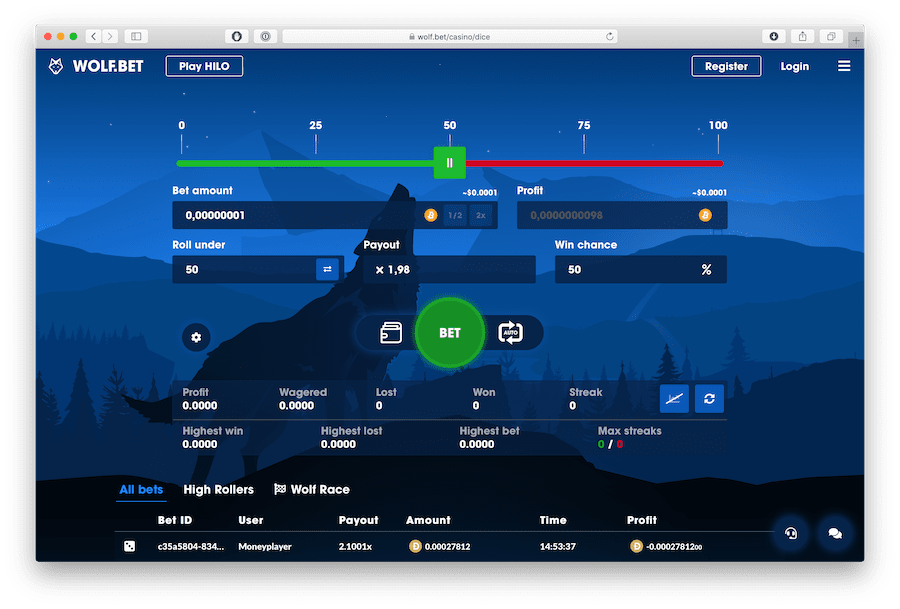 MintDice Bitcoin Casino 