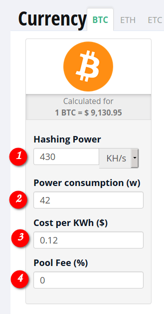 Bitcoin (BTC) Mining Profit Calculator - WhatToMine