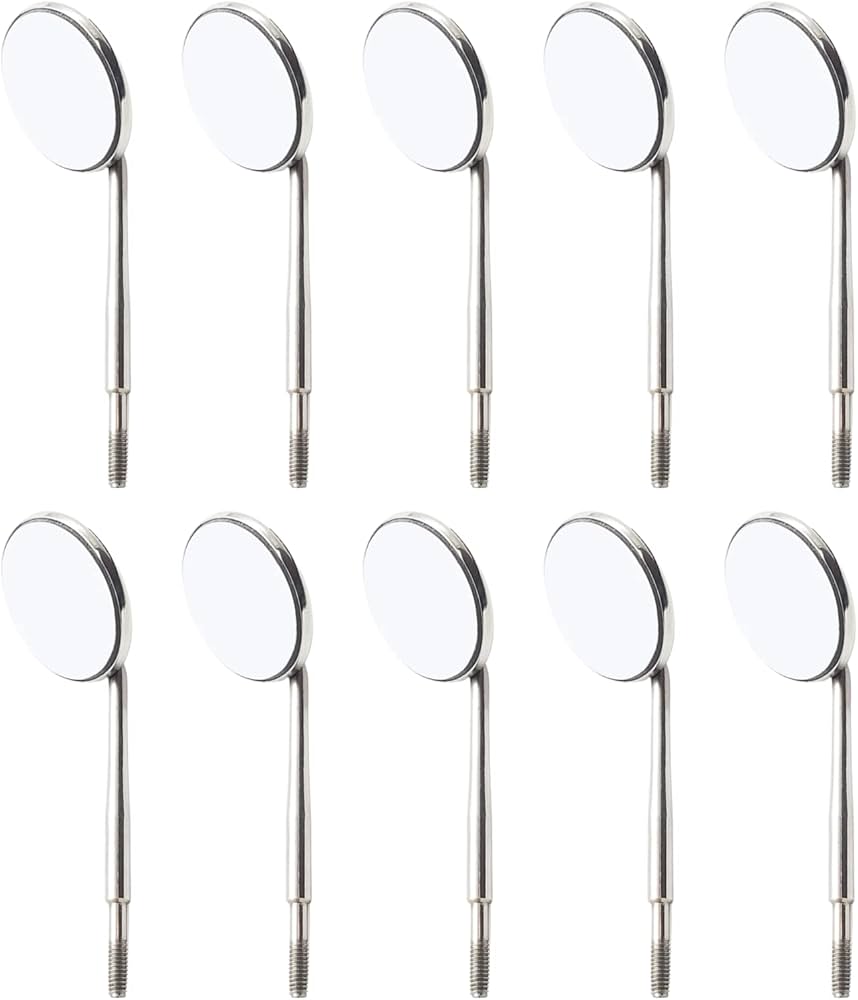 Mouth Mirror, Rhodium #4 SS 12Pcs