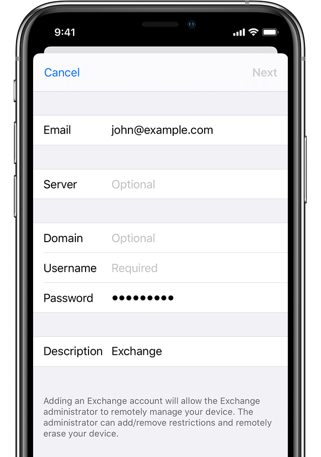 Setting Up Exchange Email on Iphone - Does Not Load - Microsoft Community