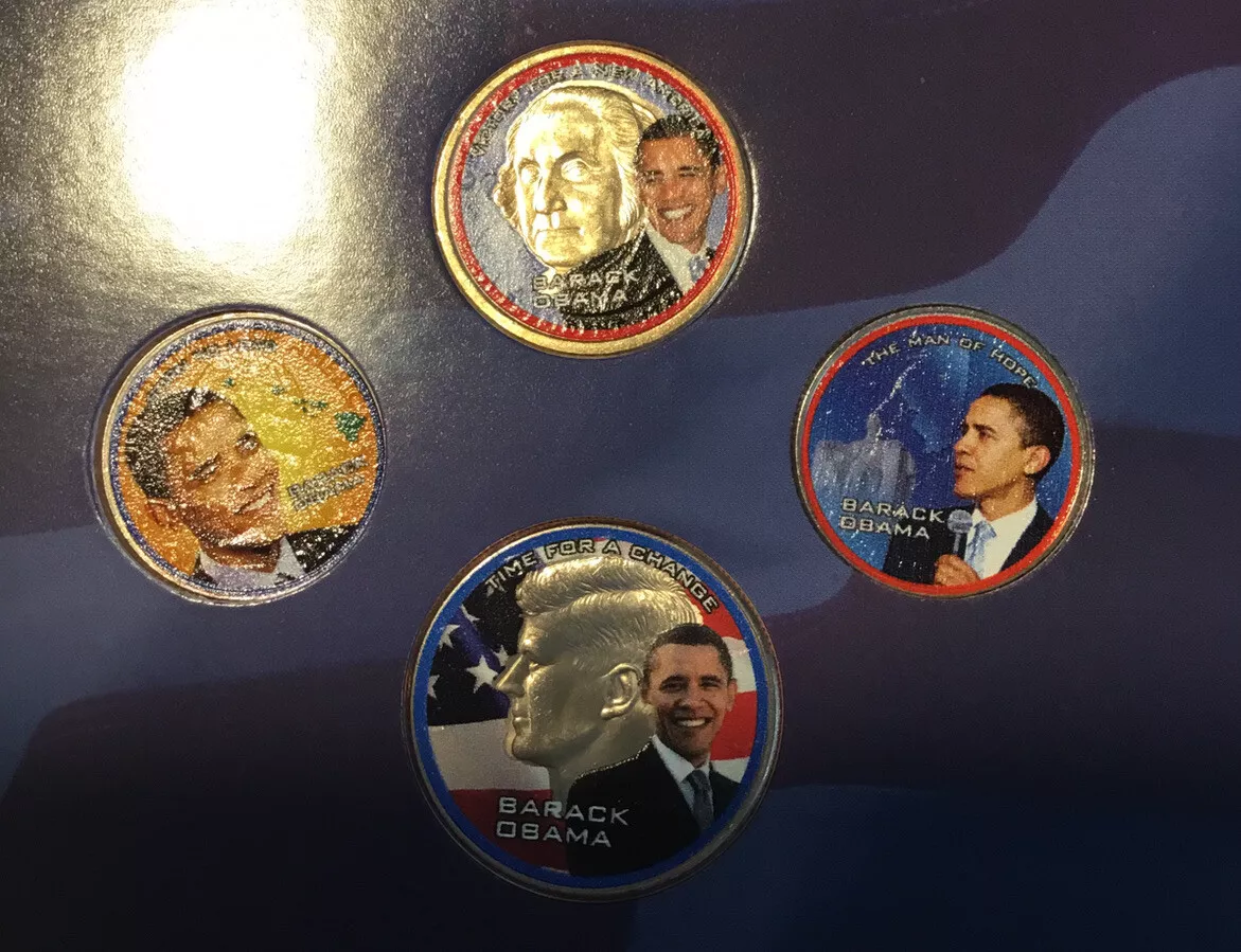 Barack Obama 4 Coin Presidential Coin Collection with COA