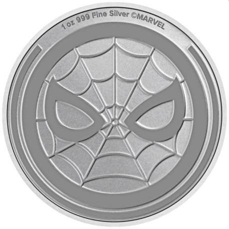 SPIDER MAN Marvel 1 Oz Silver Coin 2$ Niue 