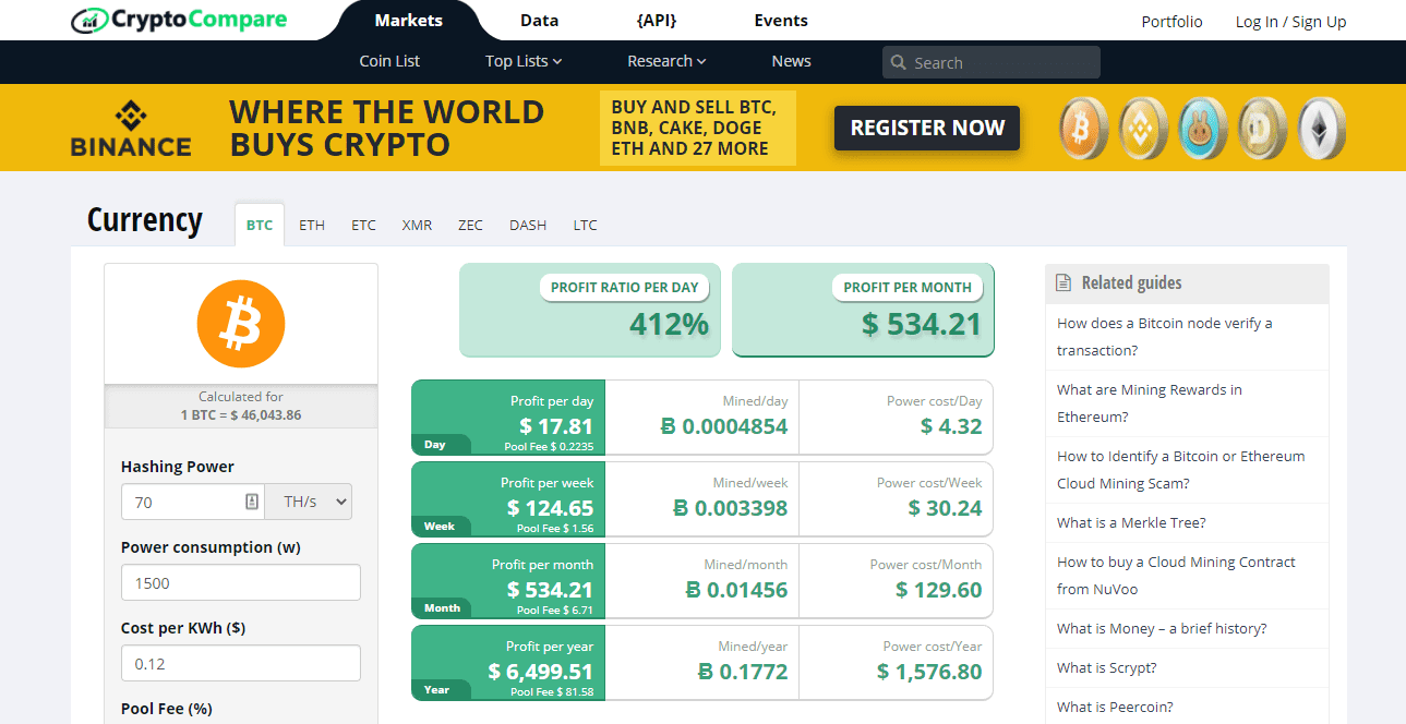 Ethereum (ETH) Profit Calculator - CryptoGround