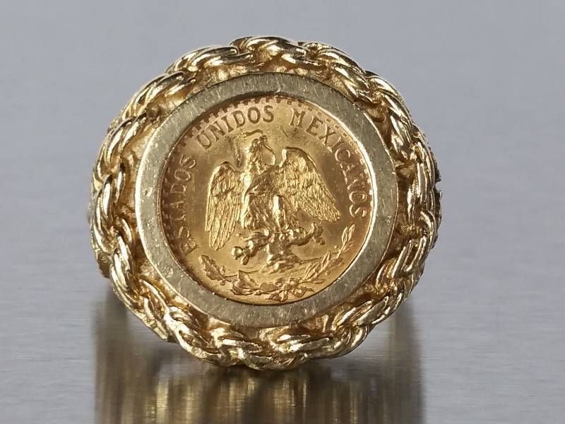 Dos Pesos Gold Coin Ring FOR SALE! - PicClick