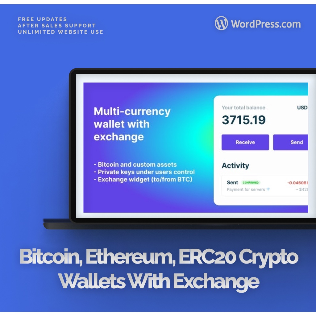 Bitcoin, Ethereum, ERC20 crypto wallets with exchange WordPress Plugin - CryptoCodes