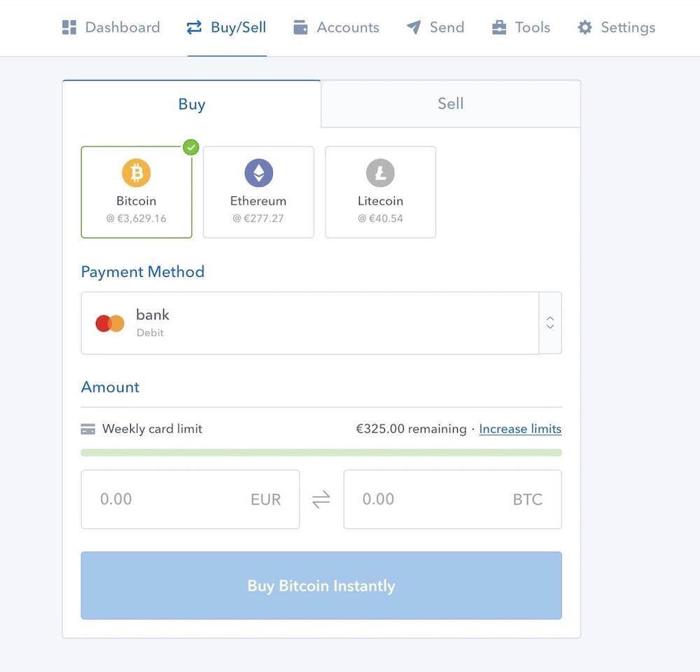 Buy Bitcoin with Bank Transfer