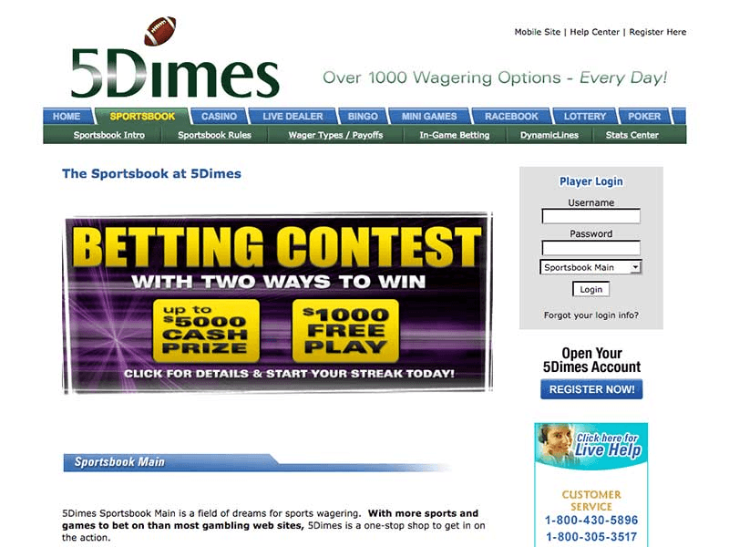 5Dimes Review | 5Dimes Sportsbook | 5Dimes Reduced Juice