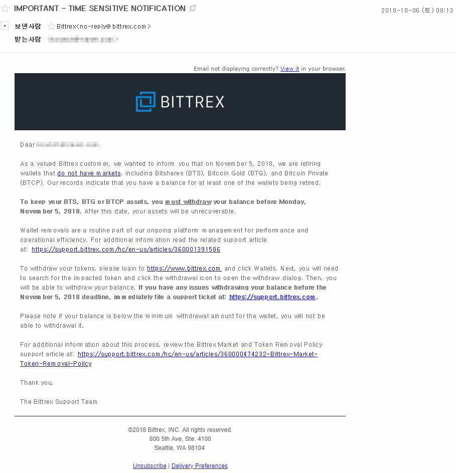 Bittrex to delist Bitcoin Gold and Bitcoin Private on the 5th of November | Ledger