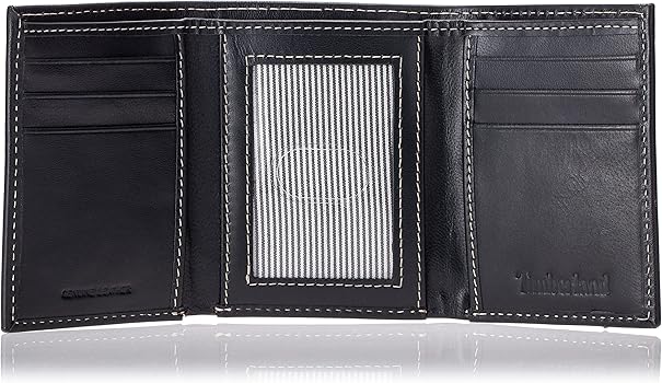 Timberland PRO Men's Leather RFID Trifold Wallet with ID Window