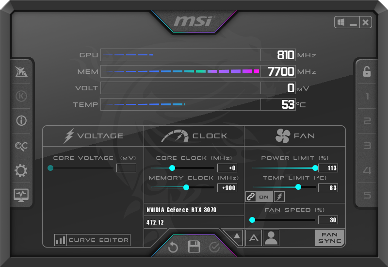 GPU overclocking : Awesome Miner