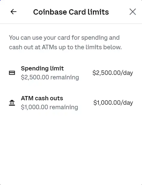 What is the Coinbase Debit Card Limit? | Ledgible