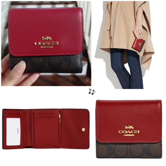 Red Trifold Canvas Wallet by Carré Royal