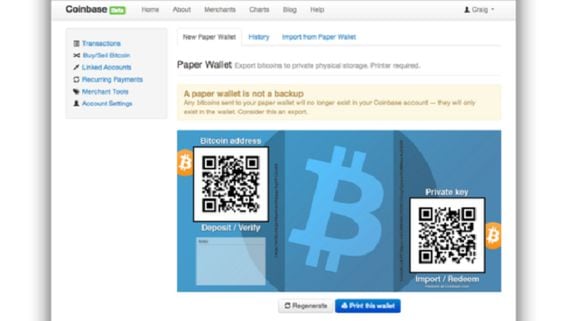 Coinbase adds paper wallets for bitcoins - CoinDesk