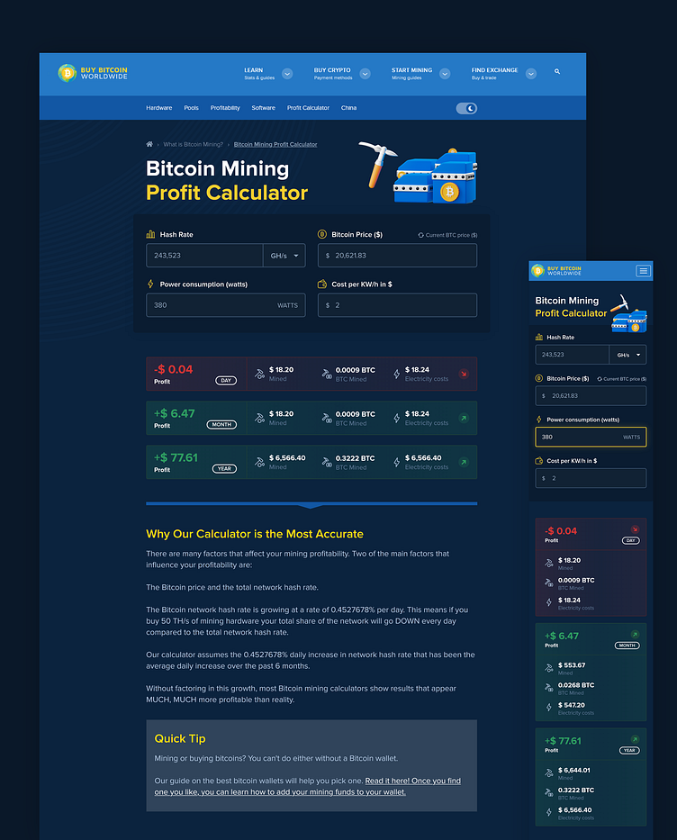 Bitcoin (BTC) Mining Profit Calculator - WhatToMine