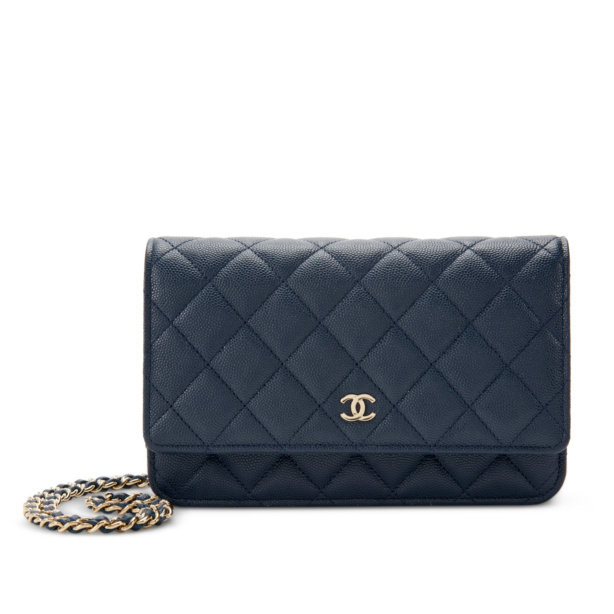 CHANEL Blue Caviar Wallet On Chain - The Purse Ladies