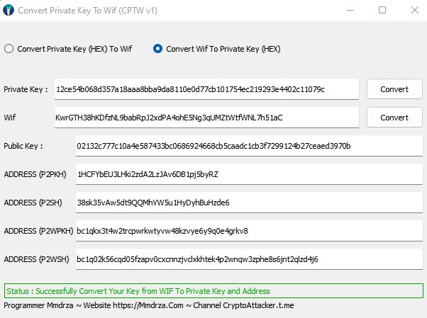 How to Get Hex and WIF Private Keys of Your Bitcoin Wallet with 12 Words Seed Phrase