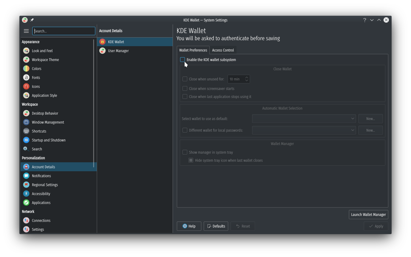 [Solved] KDE wallet service and discord : Plasma / Newbie Corner / Arch Linux Forums