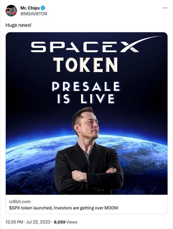 The SpaceX Token Scam: A Cautionary Tale in Cryptocurrency Fraud - cryptolive.fun