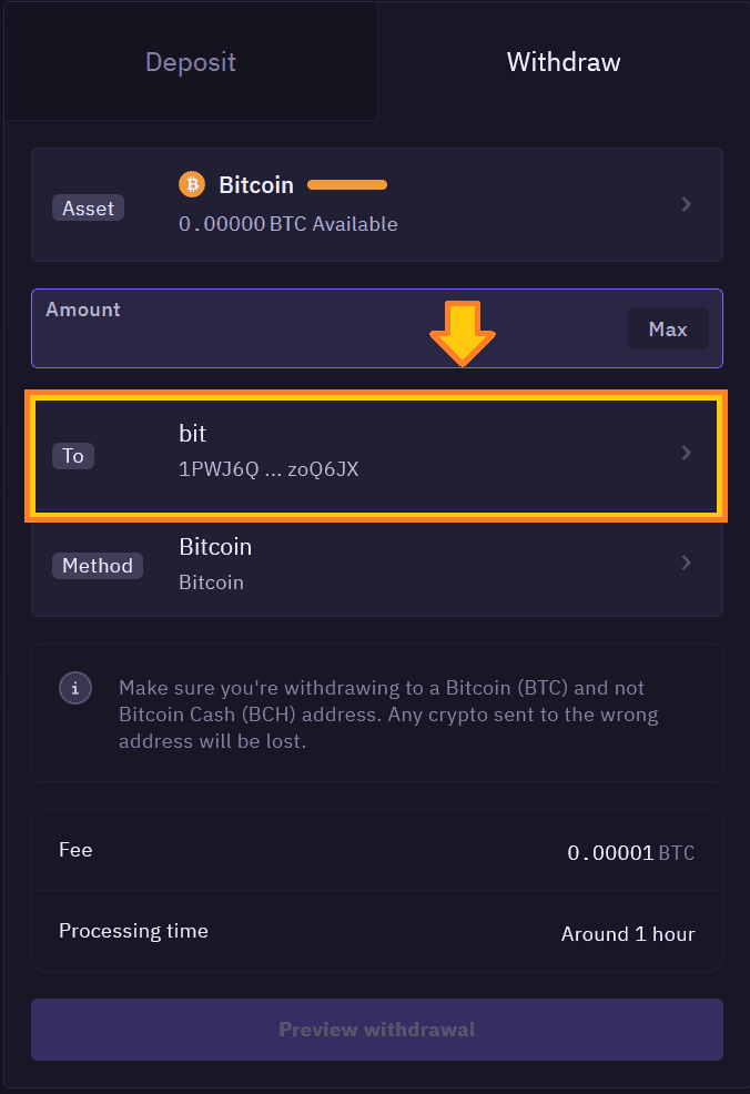 How to withdraw Bitcoin from cryptolive.fun to your BitBox02