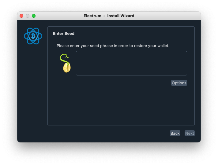 Restoring your standard wallet from seed – Bitcoin Electrum