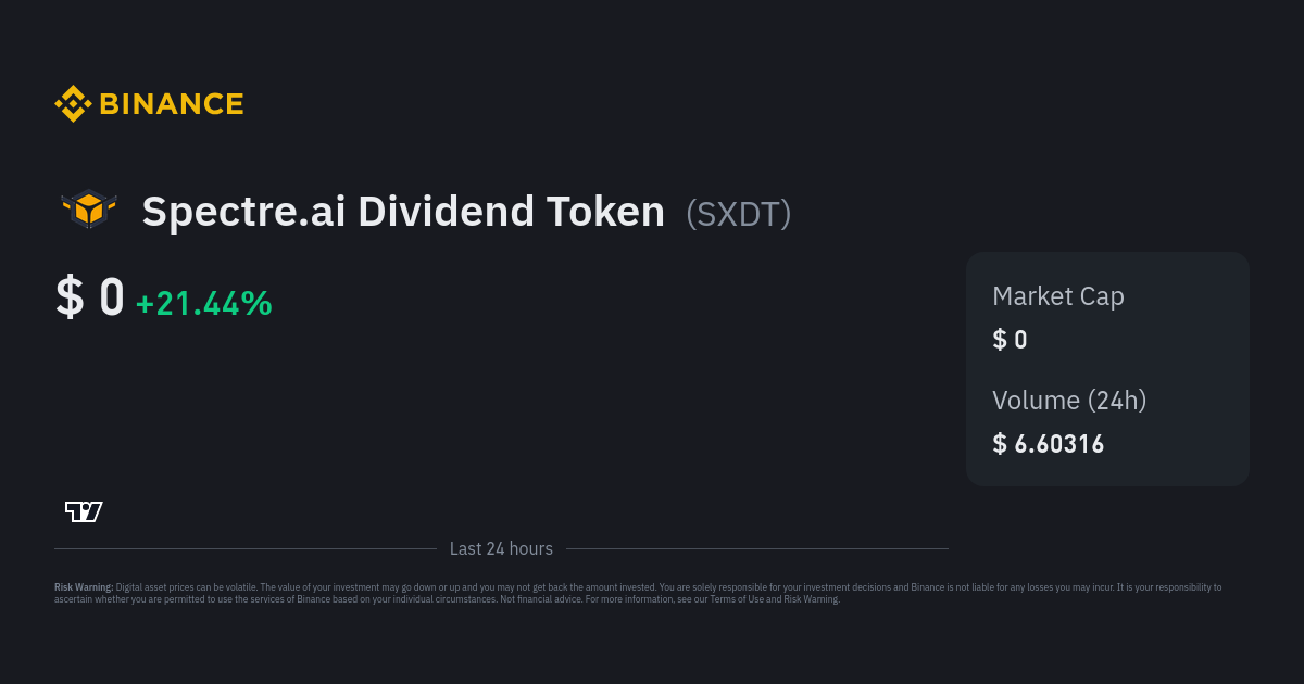 cryptolive.fun Dividend Token (SXDT) live coin price, charts, markets & liquidity