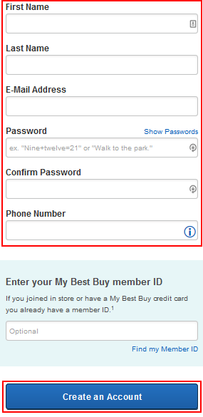 Best Buy Credit Card: Registration