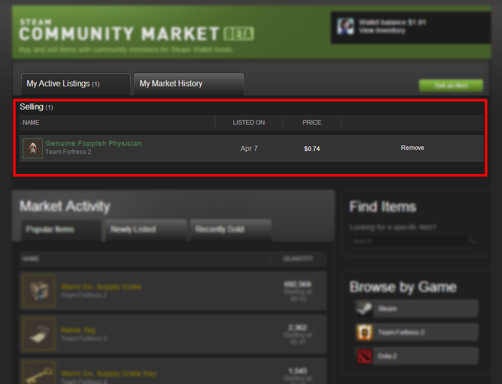 How do I confirm my market listing in Steam App? :: Help and Tips