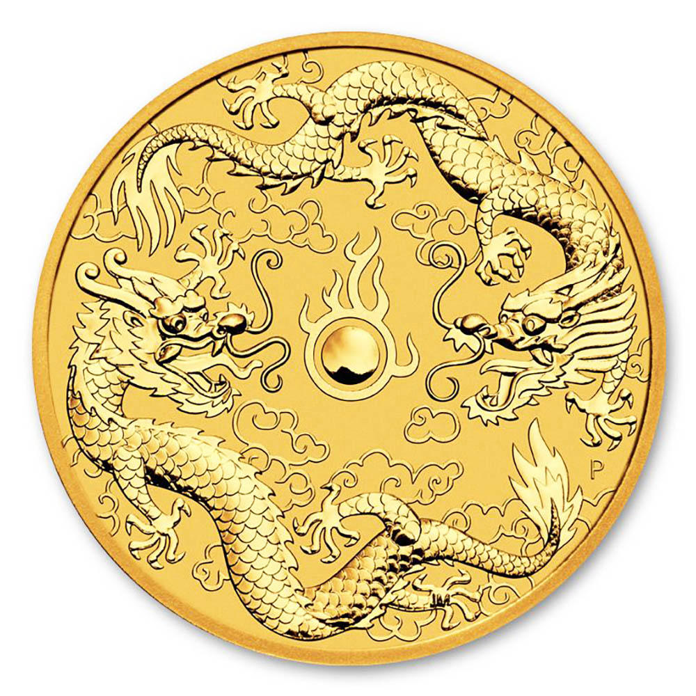 1 oz Australia Perth Mint Gold Dragon Bar (BU) - Hero Bullion