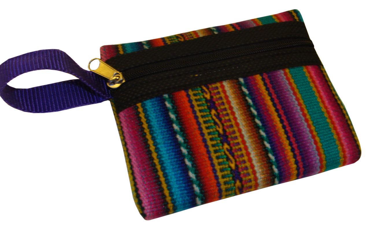 Coin Purse Zippered Manta Pouch Cotton Woven Peru Heavy Duty - Sanyork Fair Trade