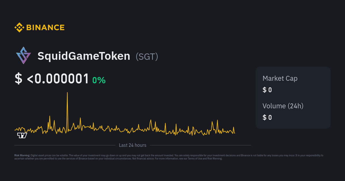 SquidGameToken price today, SGT to USD live price, marketcap and chart | CoinMarketCap